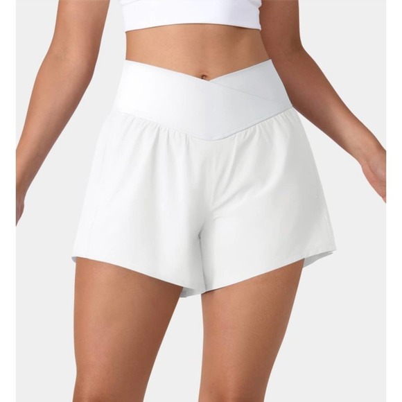 HALARA Pants - NWT Halara  Breezeful™ High Waisted Crossover Quick Dry Yoga Shorts White Size S